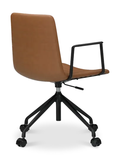 Cavel Lincoln Bureaustoel | Cognac PU Leer | Mat Zwart Cavel Lincoln Bureaustoel | Cognac PU Leer | Mat Zwart