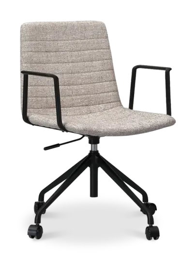 Cavel Lincoln Bureaustoel | Zand OTE Stof | Mat Zwart