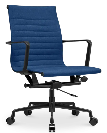 Cavel CD 117 Bureaustoel Blauw Linnen | Zwart Frame