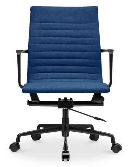 Cavel CD 117 Bureaustoel Blauw Linnen | Zwart Frame