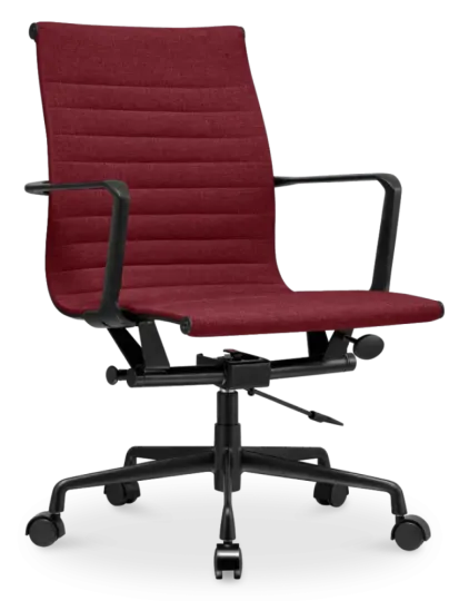 Cavel CD 117 Bureaustoel Rood Linnen | Zwart Frame Cavel CD 117 Bureaustoel Rood Linnen | Zwart Frame