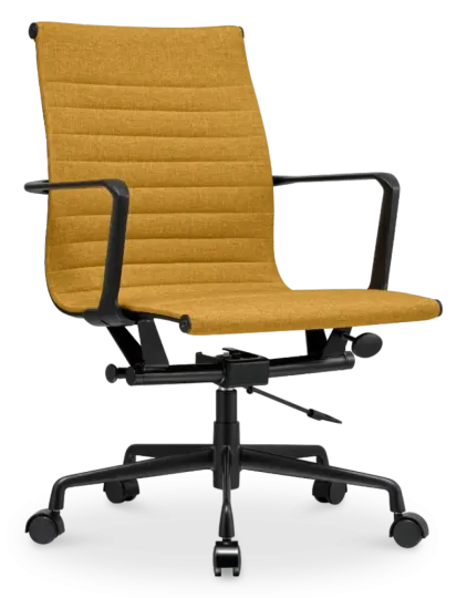 Cavel CD 117 Bureaustoel Oker Linnen | Zwart Frame
