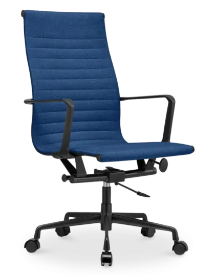 Cavel CD 119 Bureaustoel Blauw Linnen | Zwart Frame