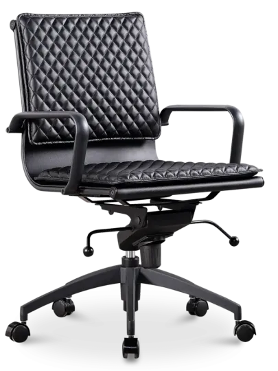 Diamond Softpad Bureaustoel Zwart | Lage Rug
