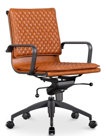 Diamond Softpad Bureaustoel Cognac | Lage Rug Diamond Softpad Bureaustoel Cognac | Lage Rug