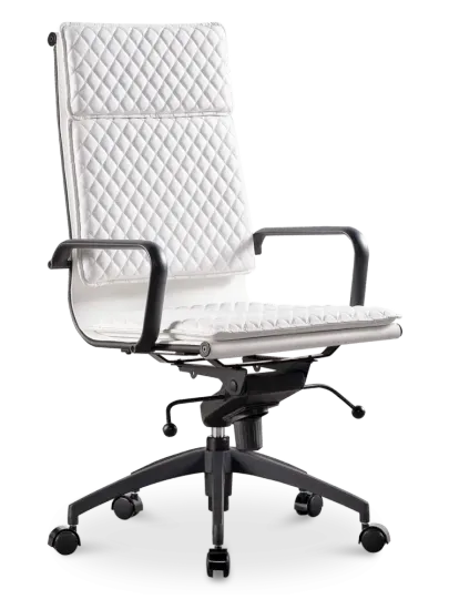 Diamond Softpad Bureaustoel Wit | Hoge Rug