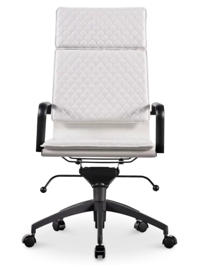 Diamond Softpad Bureaustoel Wit | Hoge Rug