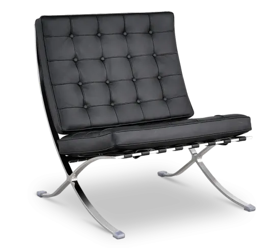Paviljoen Chair XL Zwart Leer