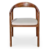 Artson Eetkamerstoel | Walnoot Hout | Wit PU Leer