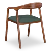 Artson Eetkamerstoel | Walnoot Hout | Groen PU Leer