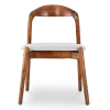 Bow Eetkamerstoel | Walnoot Hout | Wit Boucle