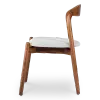 Bow Eetkamerstoel | Walnoot Hout | Wit Boucle