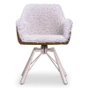 Draaibare Eetkamerstoel Nord | Taupe Sheepskin Cognac Leer  | Taupe Onderstel