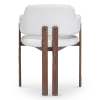 Japandi Eetkamerstoel Isamu | Wit Boucle | Walnoot Onderstel