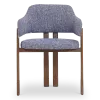 Japandi Eetkamerstoel Isamu | Blauw OTE | Walnoot Onderstel