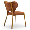 Japandi Eetkamerstoel Cho | Terracotta Chenille | Walnoot