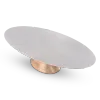 Ovale Tulip Eettafel | Wit Keramiek | Naturel Onderstel