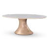 Ovale Tulip Eettafel | Wit Keramiek | Naturel Onderstel