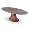 Ovale Tulip Eettafel Antraciet Keramiek Naturel Onderstel