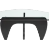 Japandi Salontafel Sabi | Glazen Blad | Zwart Onderstel