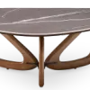 Japandi Salontafel Butterfly | Antraciet Keramiek | Walnoot Onderstel