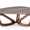 Japandi Salontafel Butterfly | Antraciet Keramiek | Walnoot Onderstel