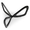 Japandi Salontafel Butterfly | Glazen Blad | Zwart Onderstel