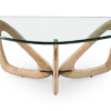 Japandi Salontafel Butterfly | Glazen Blad | Essen Onderstel