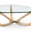 Japandi Salontafel Butterfly | Glazen Blad | Essen Onderstel