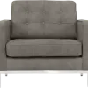 Italo Chair Elegant Silver/Grey Velvet