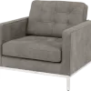 Italo Chair Elegant Silver/Grey Velvet
