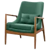 Cavel Flyder Scandinavische Lounge Chair Teddy Groen Walnoot