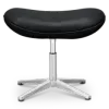 Flegg Ottoman / Hocker Zwart Leer