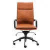 Diamond Softpad Bureaustoel Cognac | Hoge Rug
