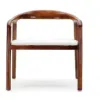 Artson Eetkamerstoel | Walnoot Hout | Wit Boucle