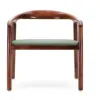 Artson Eetkamerstoel | Walnoot Hout | Groen PU Leer