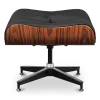 Cavel Lounge Chair Ottoman / Hocker Zwart Leer | Palissander Schaal