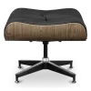 Cavel Lounge Chair Zwart Leer | Walnoot Schalen