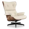 Cavel Lounge Chair Offwhite Leer | Naturel Palissander Schalen