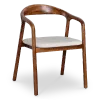 Artson Eetkamerstoel | Walnoot Hout | Wit PU Leer