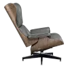 Cavel Lounge Chair Grijs Leer | Walnoot Schalen