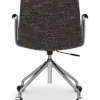 Cavel Lincoln Bureaustoel | Bruin OTE Stof | Chroom