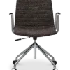 Cavel Lincoln Bureaustoel | Bruin OTE Stof | Chroom