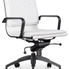 Diamond Softpad Bureaustoel Wit | Lage Rug