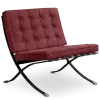 Paviljoen Chair Rood Velvet Set | Inclusief Voetenbank | Zwart Frame