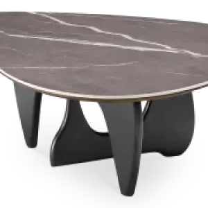 Japandi Salontafel Sabi | Antraciet Keramiek | Zwart Onderstel