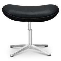 Flegg Ottoman / Hocker Zwart Leer