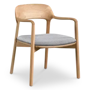 Kennedy Eetkamerstoel | Naturel Essen | Grijs Boucle