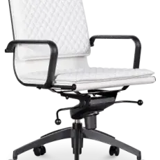 Diamond Softpad Bureaustoel Wit | Lage Rug