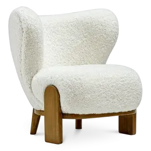 Little Kita Fauteuil Wit | Walnoot Pootjes